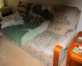 1980 s style wood frame sofa excellent condition--always covered--non smoker