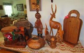 Wood carvings and figurines Americana and African