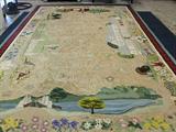 Decorative Farm Scene Hooked Rug