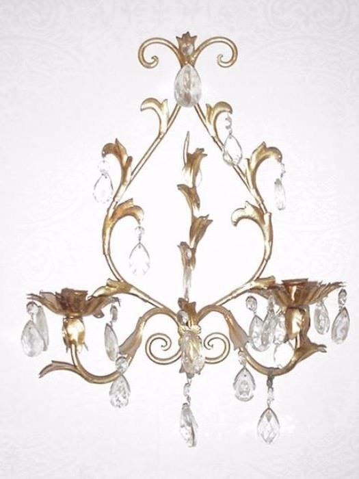 Wall sconce with crystal prisms, Italy