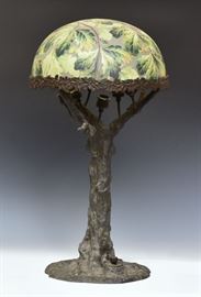 29" French table lamp, obverse painted                                                                           bid today thru March 24th at www.fairfieldauction.com