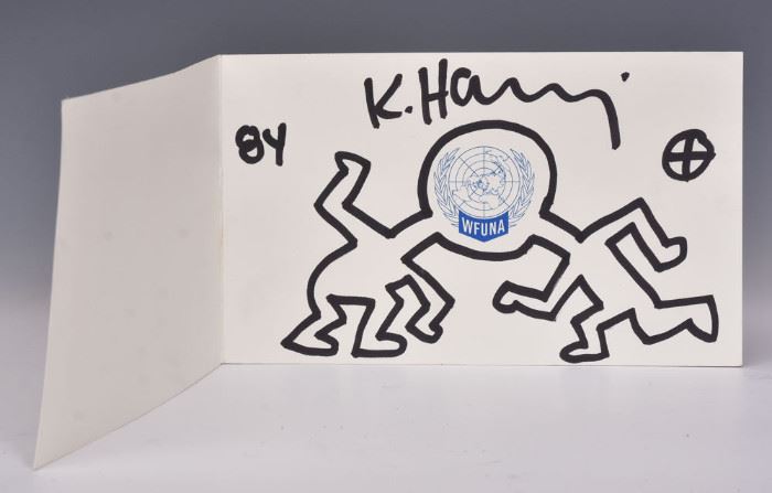 Keith Haring ink drawing                                                                           bid today thru March 24th at www.fairfieldauction.com