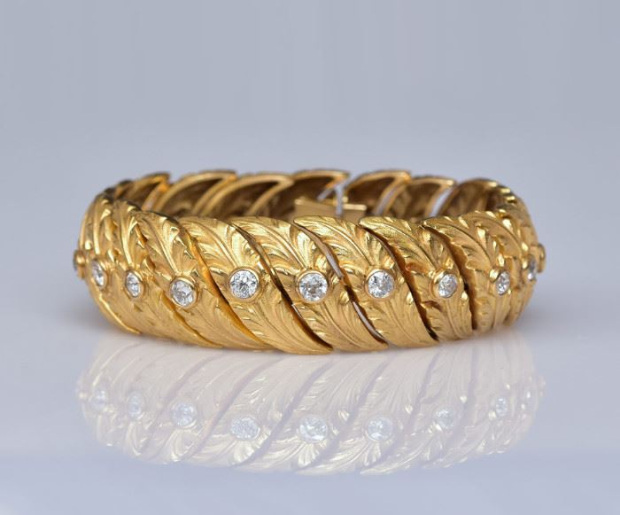 Cartier 18k gold with diamonds bracelet                                                                                               bid today thru March 24th at www.fairfieldauction.com