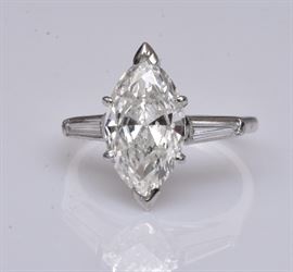diamond ring, appraisal indicates 2.66 ct center stone I1 clarity, H color, bid today thru March 24th at www.fairfieldauction.com