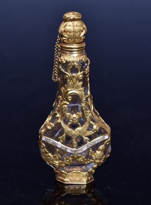 Louis XVI 18k gold mounted scent bottle                                                                                               bid today thru March 24th at www.fairfieldauction.com
