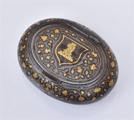 Toledo damascene snuff box