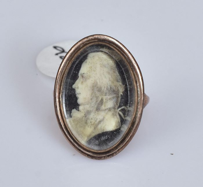 Oval Memorial Portrait Ring, 18th century