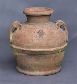 Roman terra cotta jar, 23" high, 21" diameter