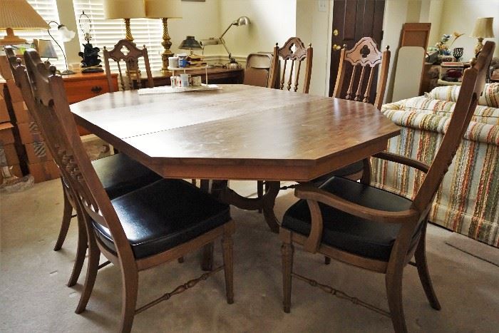 Dining table and chair with matching china cabinet
