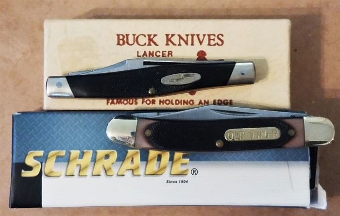 Buck and Schrade folding knives