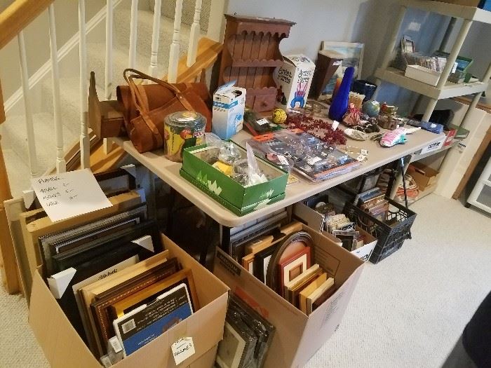 MANY frames and art supplies, lots of smalls and holiday items