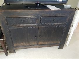 Pottery Barn HENDRIX cabinet with distressed black finish