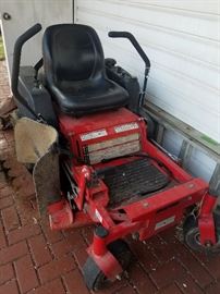 Snapper ride-on mower with zero turning radius- okay to pick up later this week- we started it up this morning.