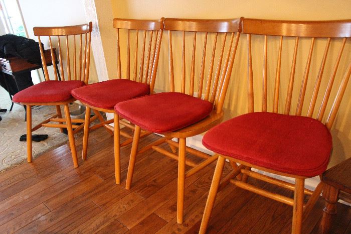 Maple chairs set of 4 with cushions