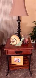 end table with snail
