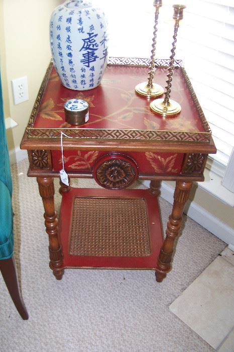 Unusual table with brass gallery
