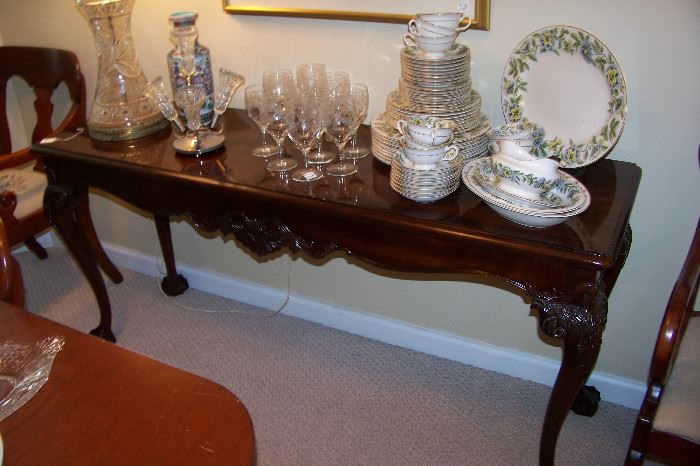 Another nicely carved mahogany sofa table