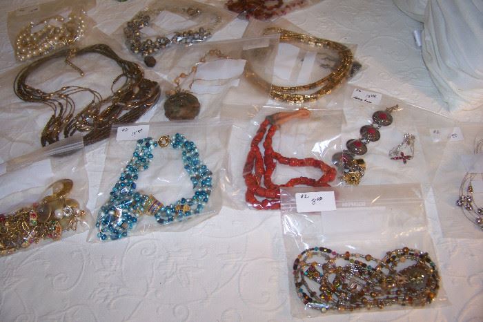 Lots and lots of bagged costume jewelry
