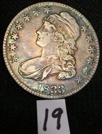1833 Capped Bust Half Dollar 50C
