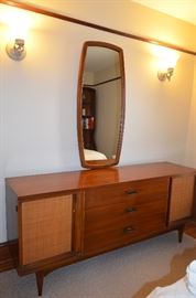 Post Modern Mid Century Dresser with Mirror