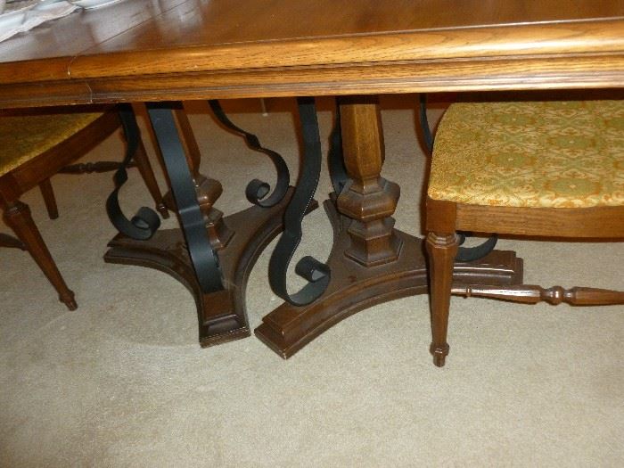 wrought iron base of DR table