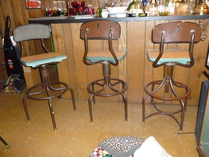 Original Western Electric Telephone Operators Stools..there are 4 of them, only 3 shown..very cool!