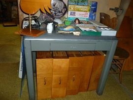 Neat small gray metal des