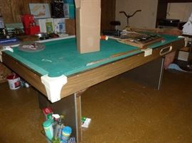 Small pool table..not slate top..needs TLC