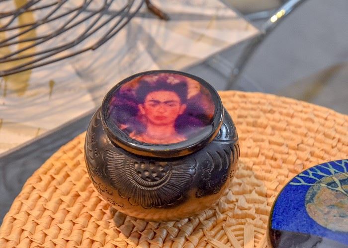 Mexican Pottery Frida Kahlo Trinket Box