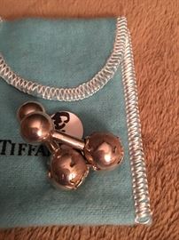 Tiffany/sterling and 14k cufflinks