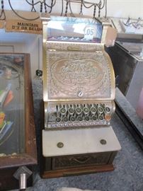 Brass antique cash register