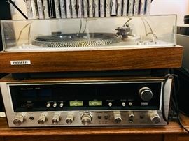 Vintage stereo and record player