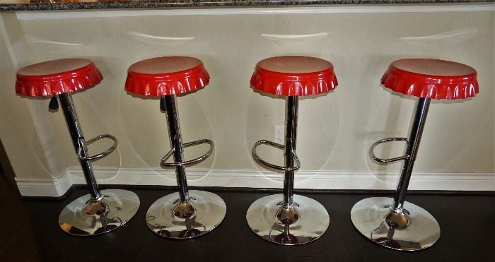 Bottle cap bar stools