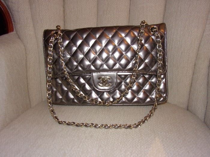 Auth CHANEL quilted CC double flap. Sold on ebay for $2100.00 up to $2600.00