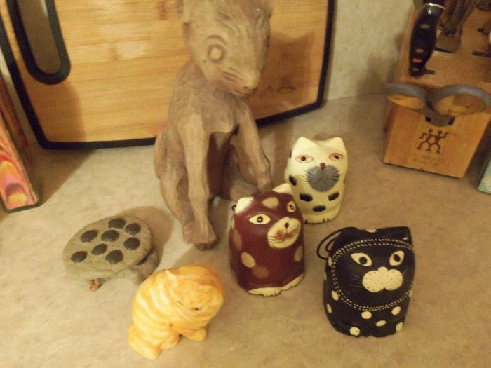 Collection of cat figures