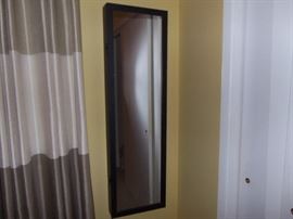 Wall mounted mirror front jewelry armoire