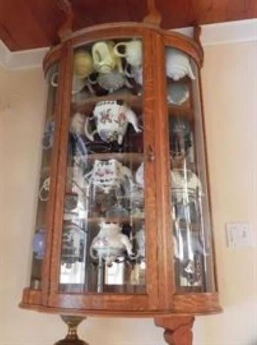 OAK CHINA CABINET ONLY NO CONTENTS 