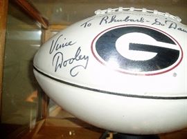 Autographed Football By Ga Coach Vince Dooley