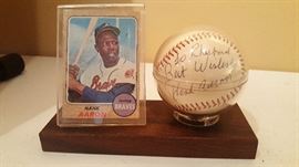Hank Aaron Autographed Baseball