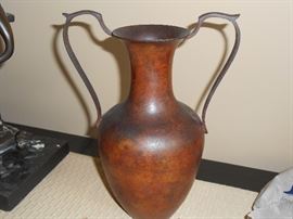 Approx 12" metal vase - handles