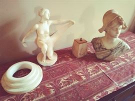 Alabaster lady figure/base (has a few issues)