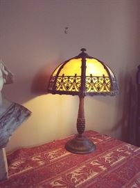 Slag glass 8-piece lamp by Rainaud