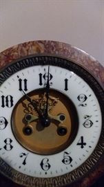 Marble encased black/slate/marble clock/face