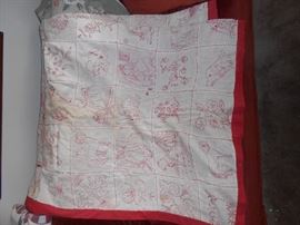 Redwork blanket