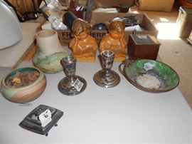 Weighted silver, copper bottom piece, 2 bookends