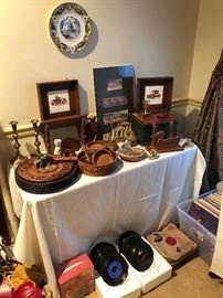 lp's, 45's record collection, wooden decor