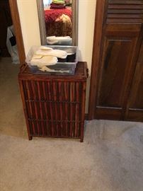 bamboo laundry hamper, mirror