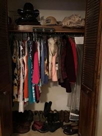 Ralph Lauren, Talbots, Loft, Chicos, Gap  clothes. some with tags still attached. Cowboy hat, 1996 Olympic hard hat, lots of nice men's shoes