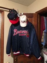 Atlanta Braves jacket and hats