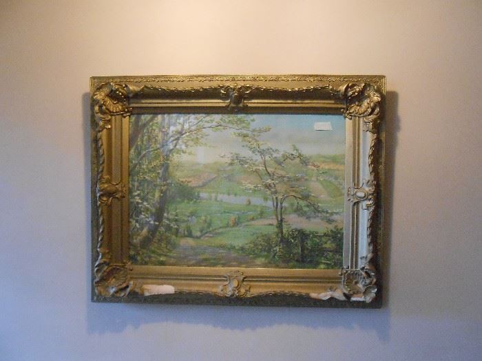 Hillside scene-ornate frame